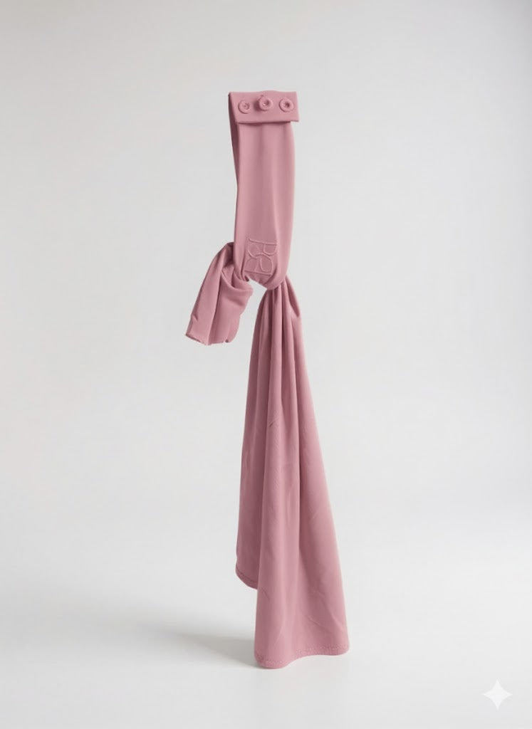 Instant hijab dusty pink