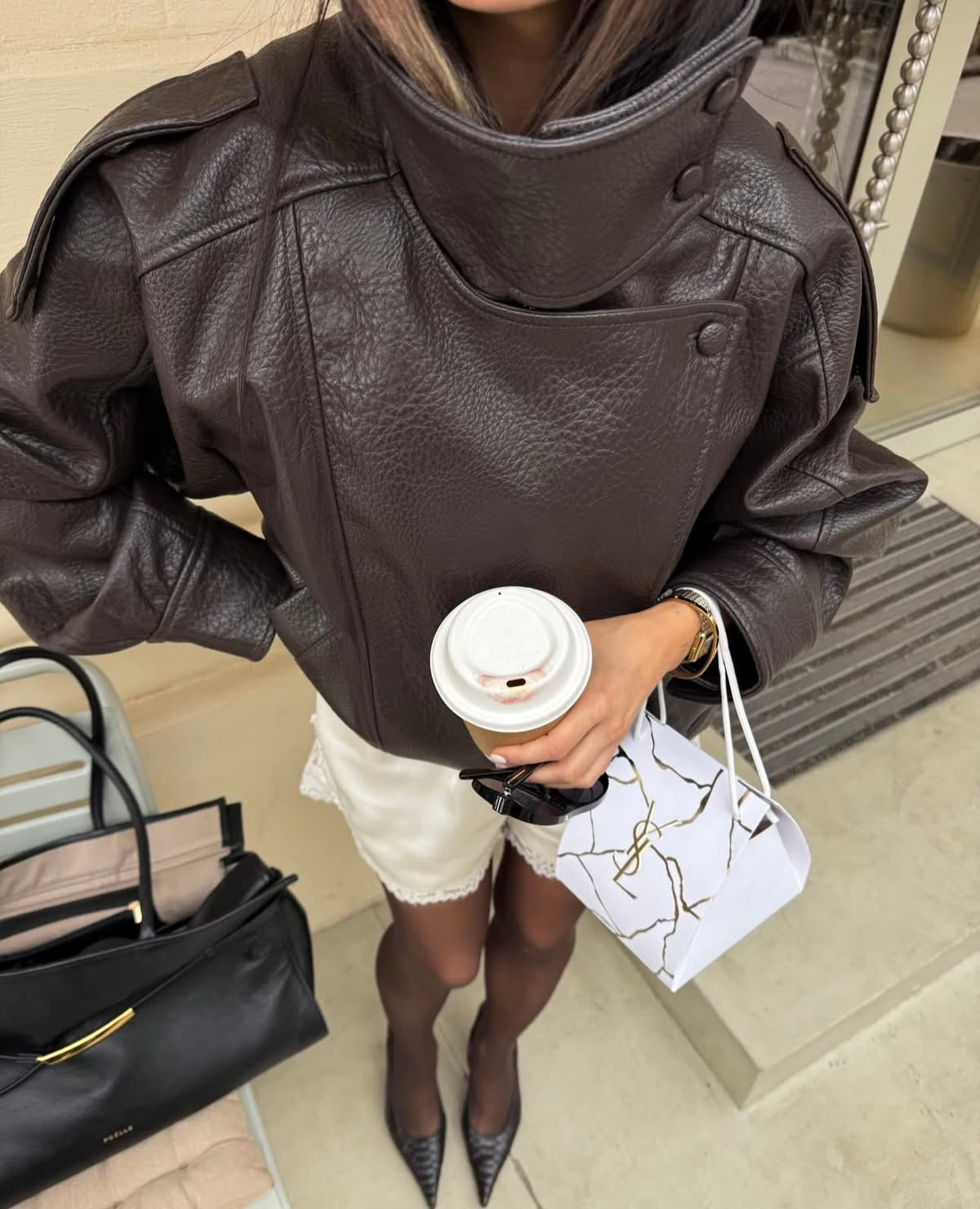 Leather jacket oversized