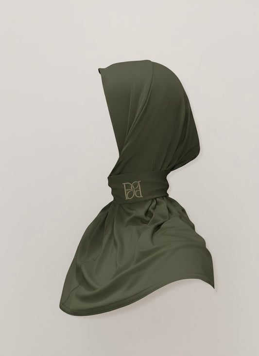 Instant hijab dark olive