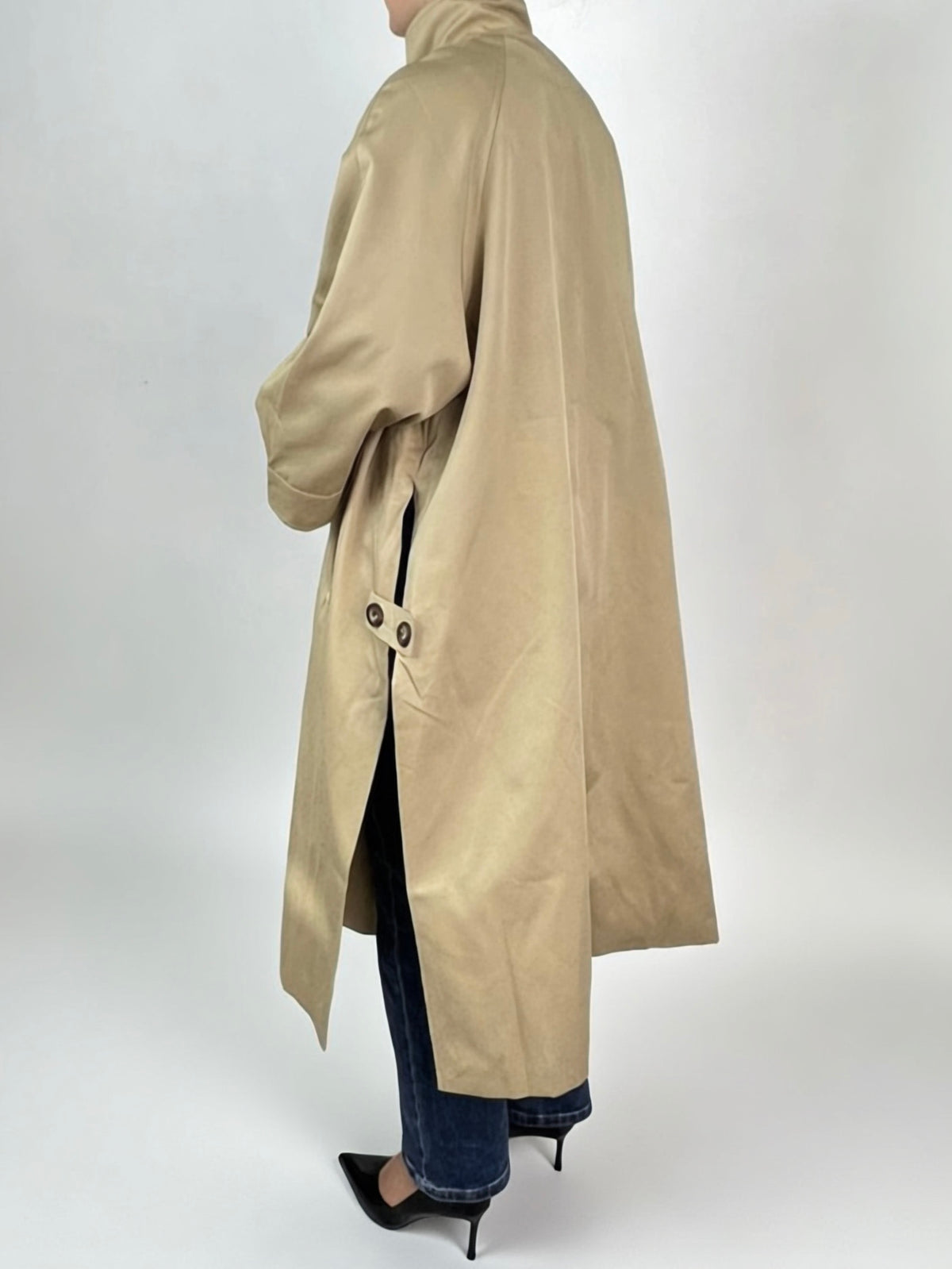 Trench cape long beige