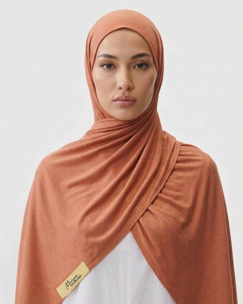 Jersey hijab terracotta