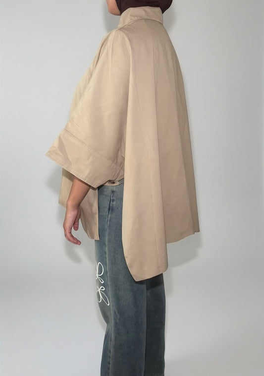 Trench cape short beige