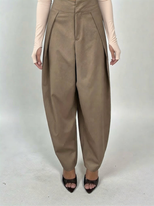 Wide balloon pants taupe