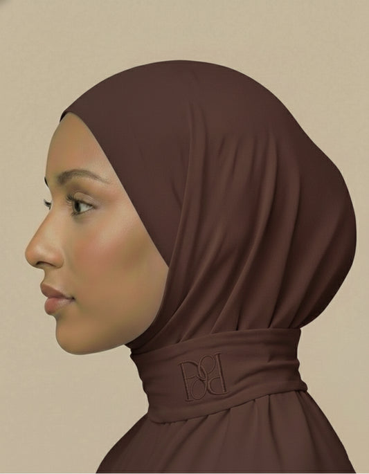 Instant hijab forest brown