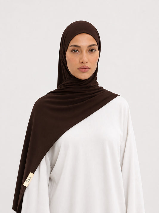 Soft jersey hijab espresso
