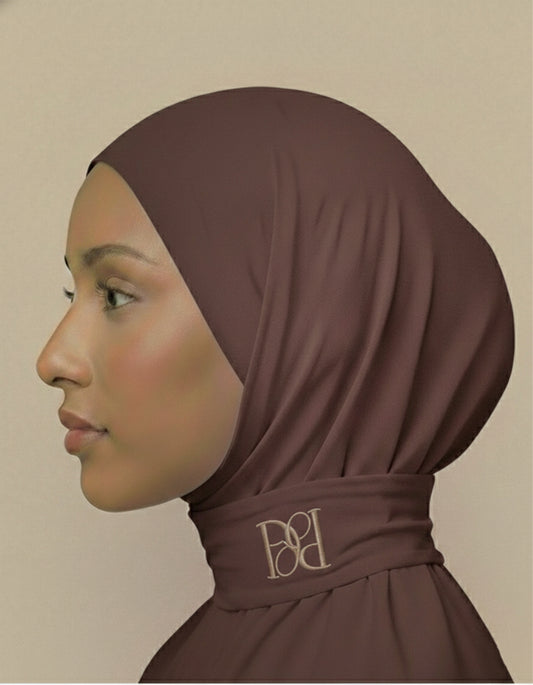 Instant hijab beige brown
