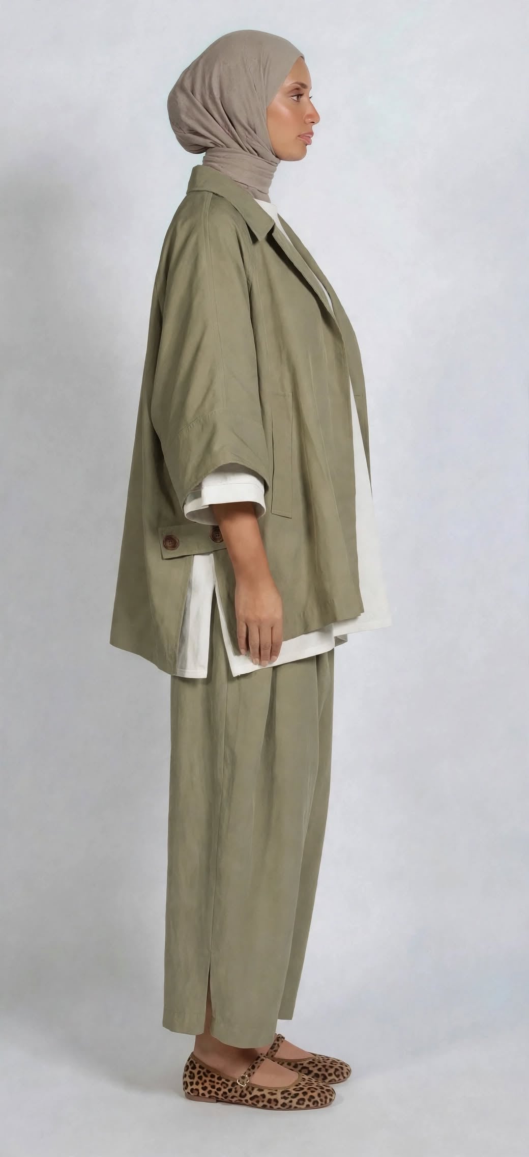 Trench cape short khaki